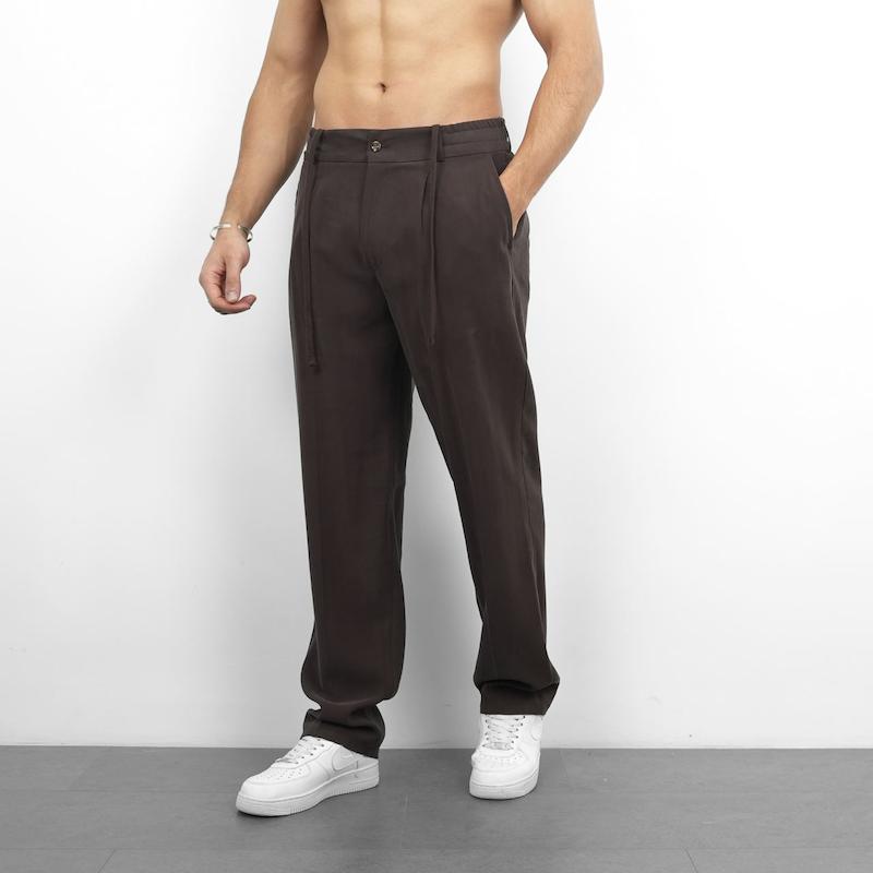 شلوار مردانه پارجه ای رگولار فیت سیلک کد 200232