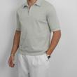پولوشرت مردانه پنبه رگولار فیت ساده نیم زیپ کد 100625