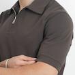 پولوشرت مردانه پنبه رگولار فیت ساده نیم زیپ کد 100625