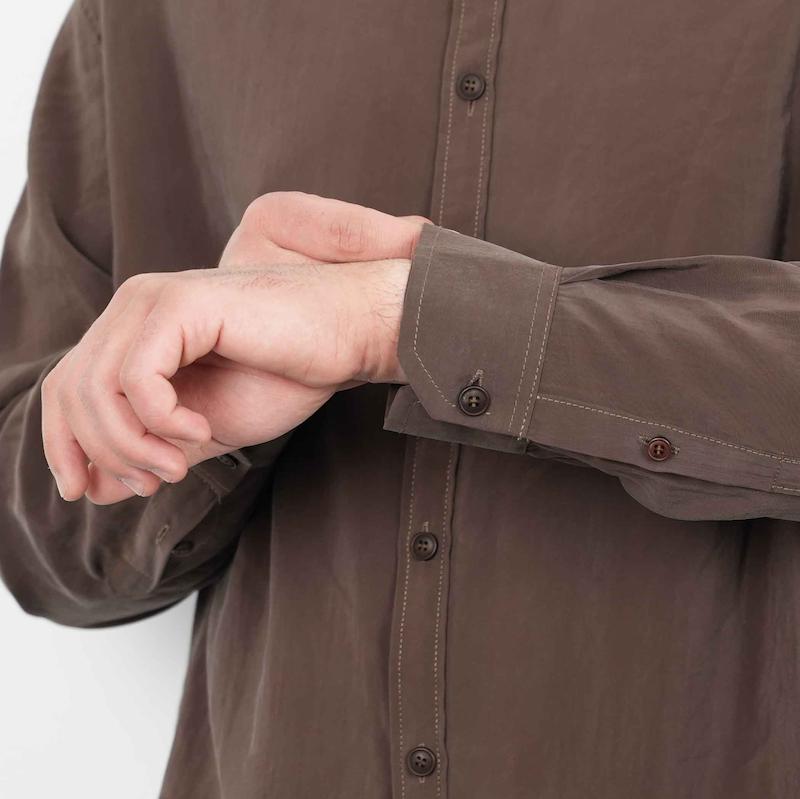 پیراهن مردانه تنسل آستین بلند ساده کد 100675