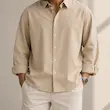 پیراهن مردانه پنبه باکسی استین بلند ساده 100774