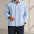 پیراهن مردانه پنبه باکسی استین بلند ساده 100774