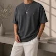 تیشرت مردانه پنبه اورسایز جلو گلدوزی کد 100788