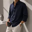 پیراهن مردانه پری اورسایز ساده کد 100790
