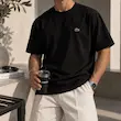 تیشرت مردانه پنبه اورسایز جلو گلدوزی 100792