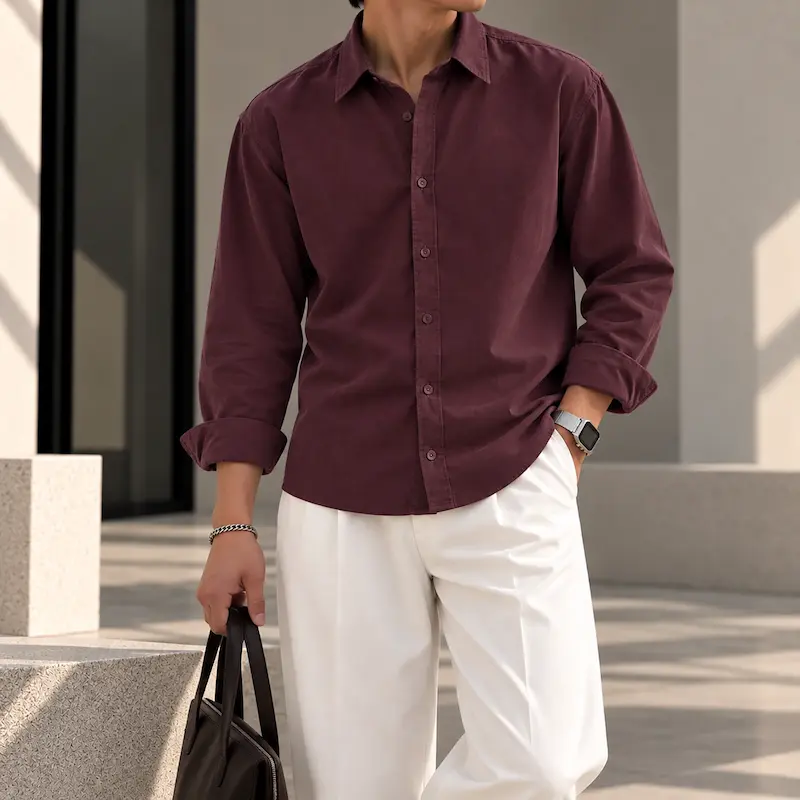 پیراهن مردانه سیلک رگولار فیت سنگشور کد 100835