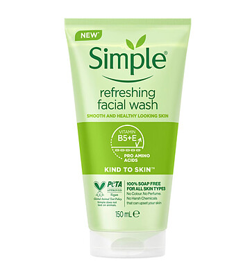 ژل شستشو صورت شاداب کننده و طراوت بخش سیمپل Simple Kind To Skin Refreshing Facial Wash