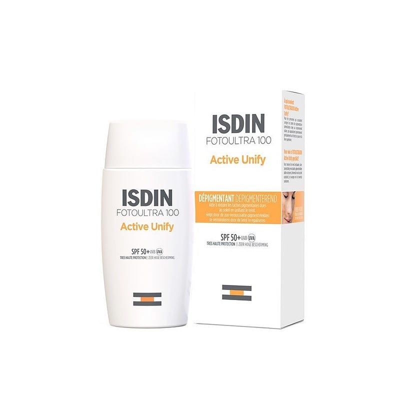 ضد آفتاب اکتیو یونیفای ایزدین بی رنگ  ISDIN active unify SPF50