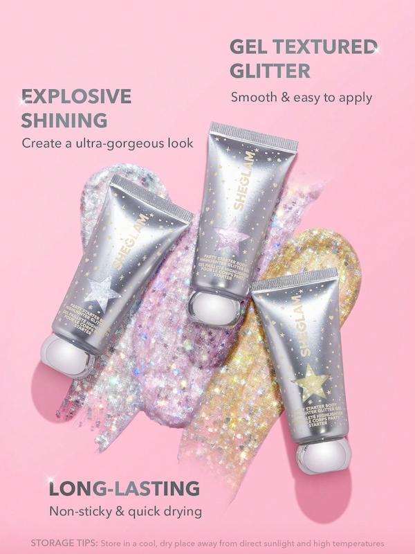 گلیتر بدن و مو مدل تیوپی شیگلم,    PARTY STARTER BODY HIGHLIGHTER GLITTER