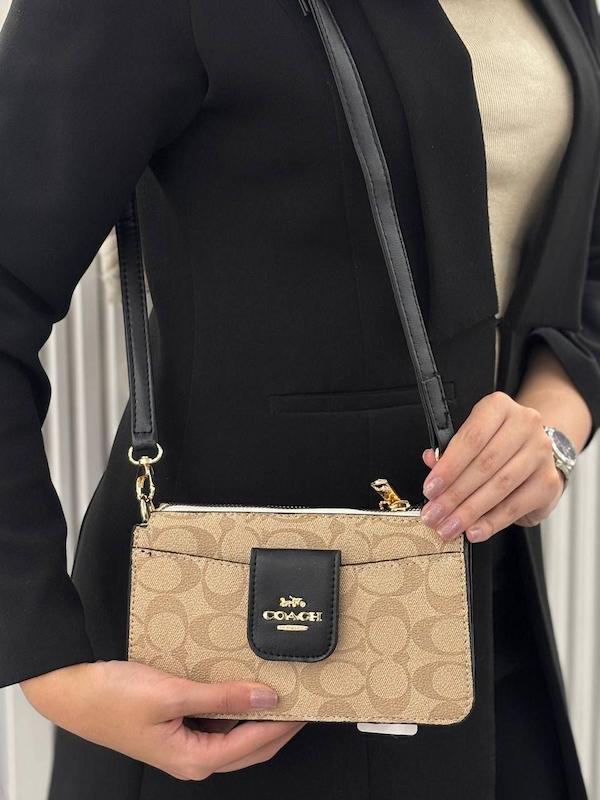 کیف دوشی زنانه تخت طرح مونگرام مدل CCH-202