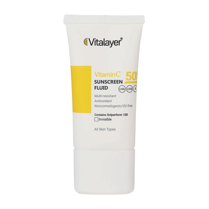 فلوئید ضدآفتاب ویتامین C ویتالیر (Vitalayer Vitamin C Sunscreen Fluid – Transparent)