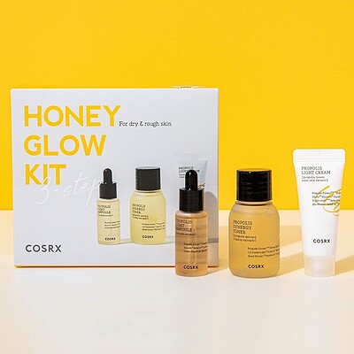 کیت محصولات مینی سایز پروپلیس و عسل کوزارکس COSRX HONEY GLOW KIT آبرسان، ترمیم کننده و ضد جوش