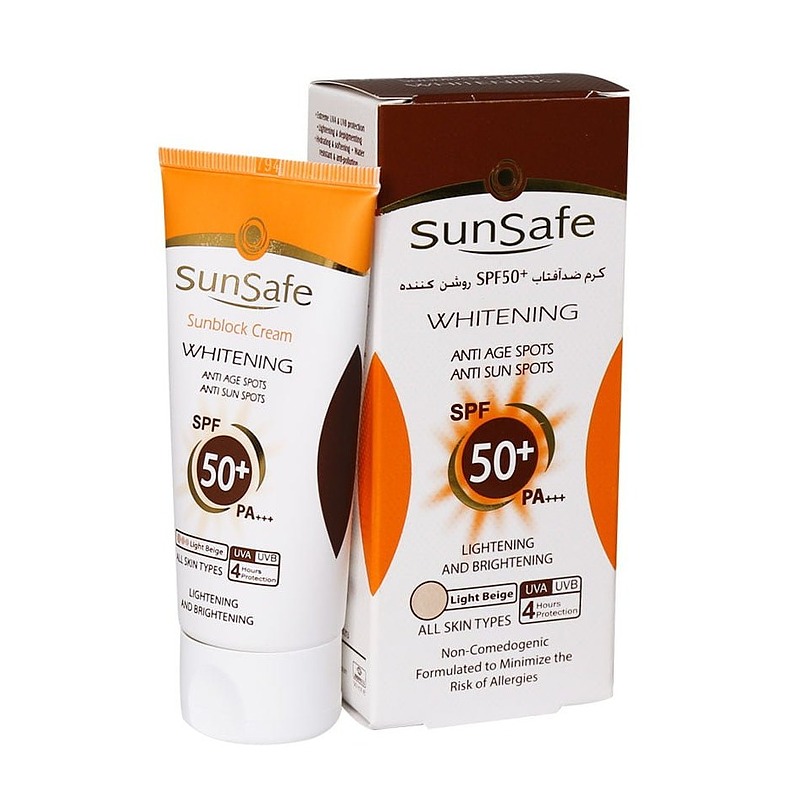 کرم ضد آفتاب روشن كننده +SPF 50 سان سیف Sun safe