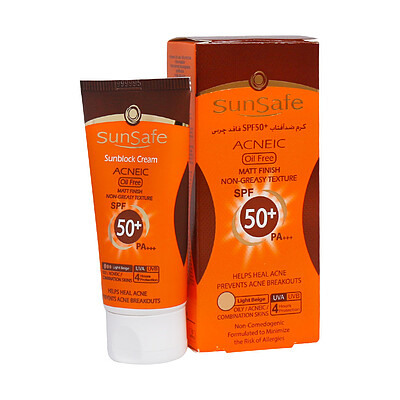 كرم ضد آفتاب فاقد چربی +SPF 50 سان سیف Sun safe