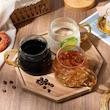 لیوان شیشه‌ای دسته‌طلایی مدل برجسته