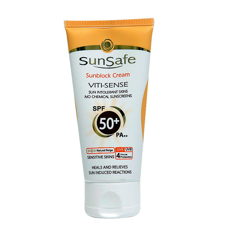 كرم ضد آفتاب فیزیکال پوست حساس +SPF 50 سان سیف Sunsafe