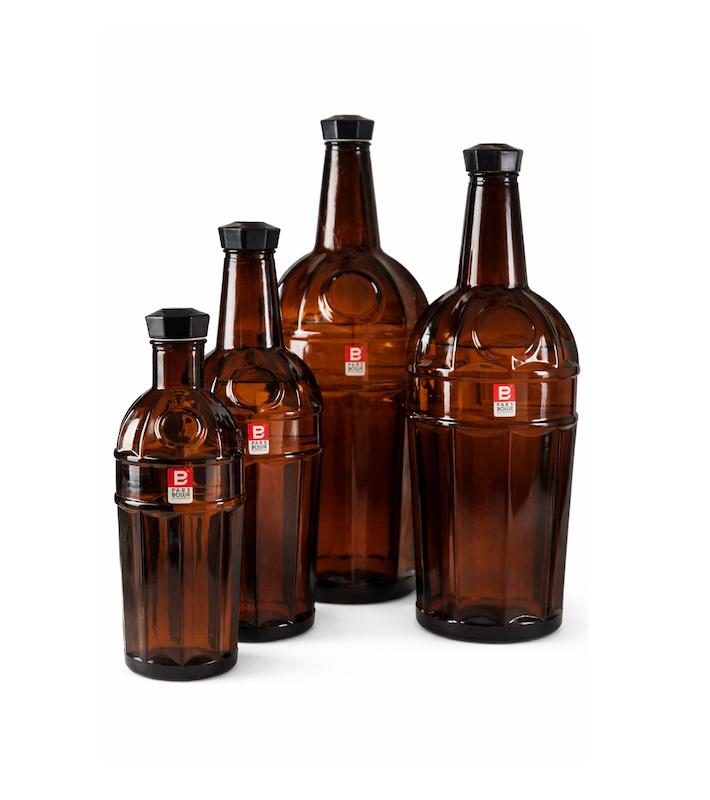 بطری شیشه‌ای قهوه‌ای درب‌دار مدل کلاسیک (Amber Glass Bottle)