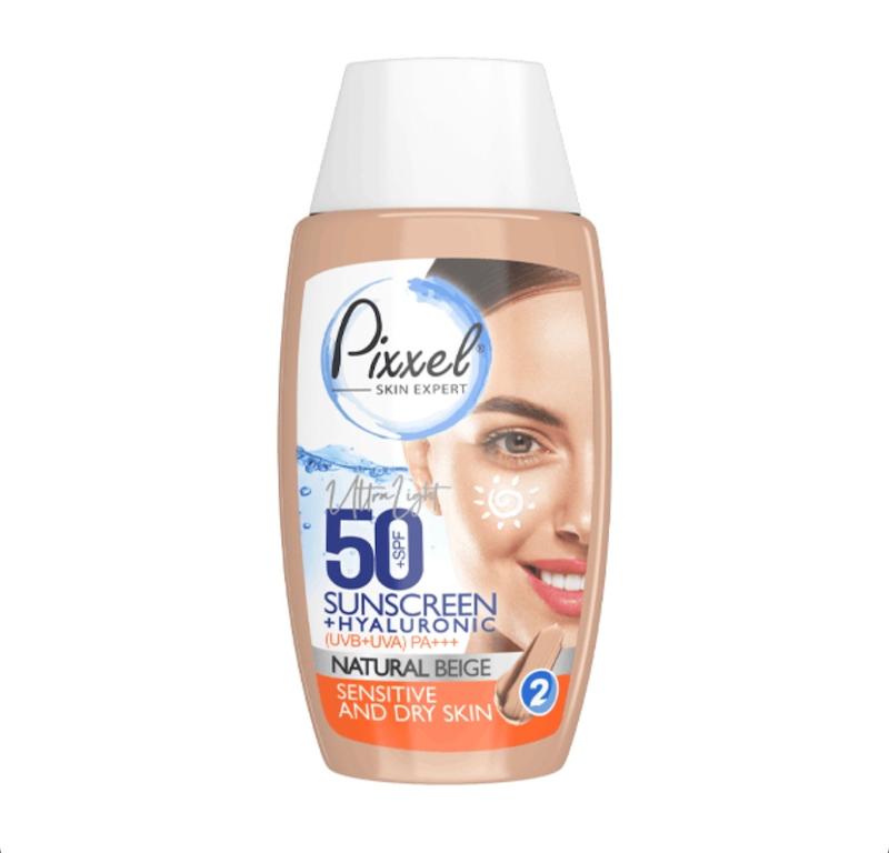 کرم ضدآفتاب رنگ بژ طبیعی پیکسل