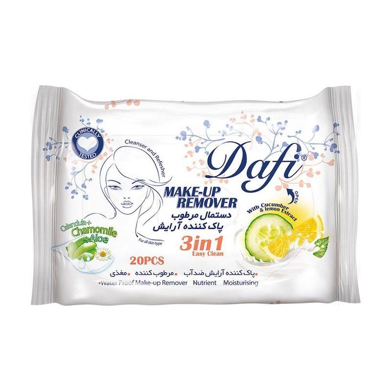 دستمال مرطوب‌کننده آرایش دافی | پاک‌کننده ملایم صورت