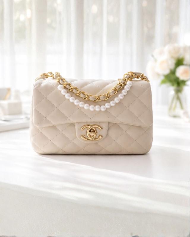 کیف دستی زنانه مدل کلاسیک زنجیردار مرواریدی کد rare1213