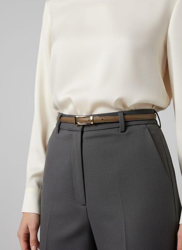 کمربند زنانه ظریف ۱.۵ سانت | سگک مستطیل مینیمال