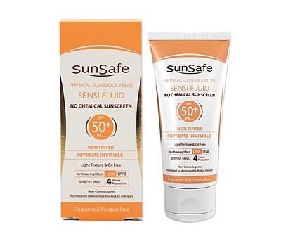 فلوئید ضد آفتاب پوست حساس +SPF 50 سان سیف Sun safe