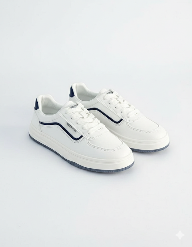 ونس سلنا لاین‌دار سفید آبی | کتانی اسپرت روزمره