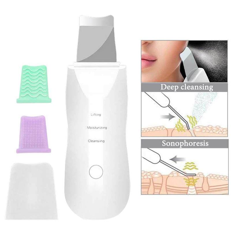 دستگاه اتوی صورت (درما اف) مدل Ultrasonic Shovel – به همراه ۲ سری سیلیکونی پاکسازی