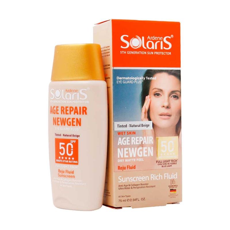 لوسیون آبی ضد آفتاب فاقد چربی spf50  HD ایج ریپیر نیوژن سولاریس آردن 75 میلی لیتر