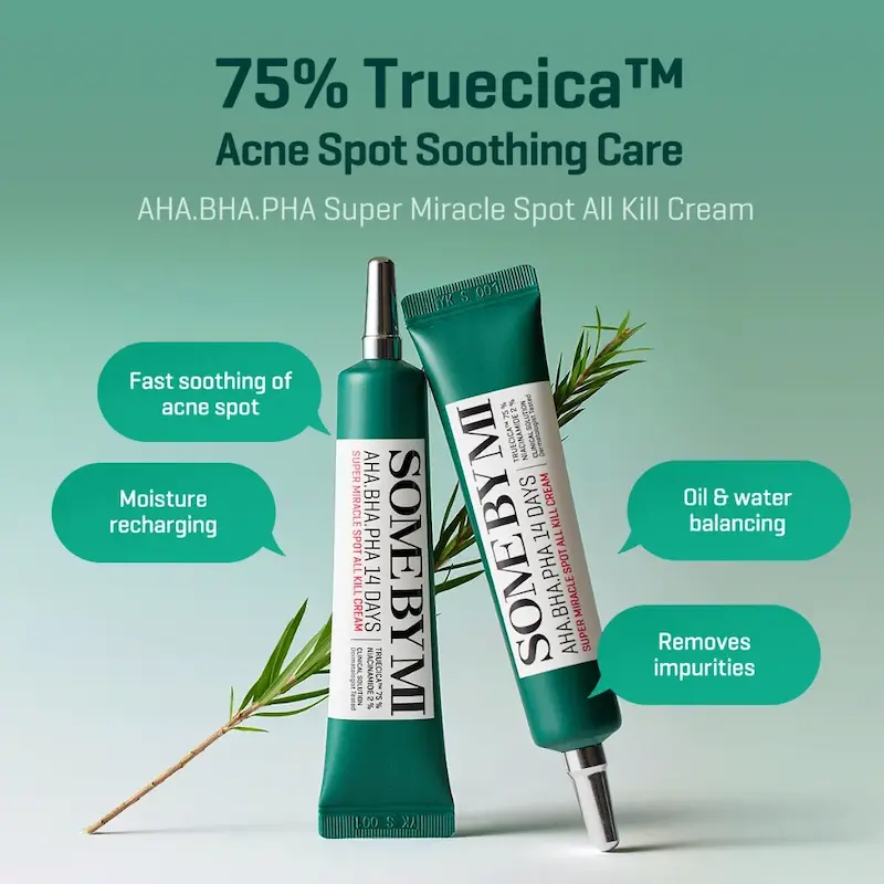 کرم درمان جوش و جای جوش ۱۴ روزه سوپر میراکل سام بای می SOME BY MI Super Miracle Spot All Kill Cream