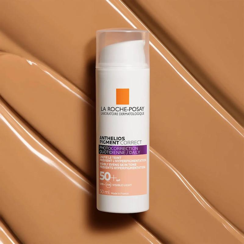 کرم ضد آفتاب رنگی +SPF50 آنتلیوس پیگمنت کارکت لاروش پوزای (La Roche-Posay Anthelios Pigment Correct Cream SPF50+ Medium)