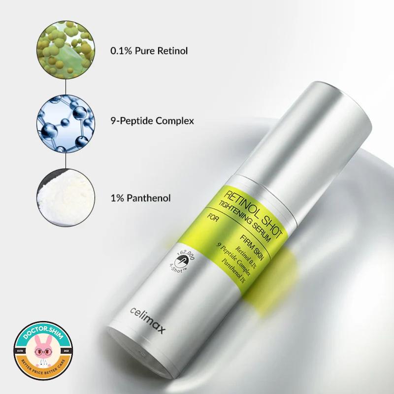 سرم رتینول شات سلیمکس ضدپیری و جوانساز Celimax The Vita-A Retinal Shot Tightening Serum
