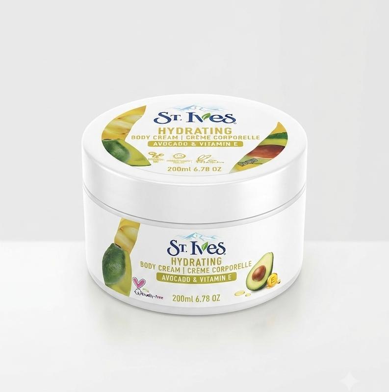 کرم بدن استیوز St. Ives مدل آبرسان و نرم‌کننده (Avocado & Vitamin E / Rose Water & Argan Oil)