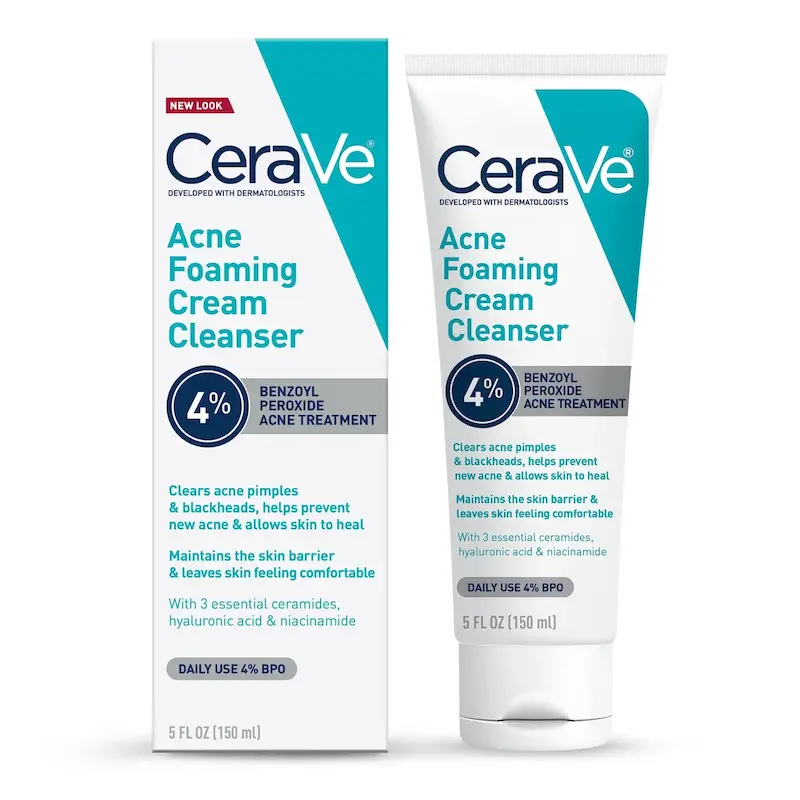 شوینده کرمی ضد جوش سراوی مدل Acne Foaming Cream Cleanser حاوی ۴٪ بنزوئیل پراکساید حجم ۱۵۰ میلی‌لیتر