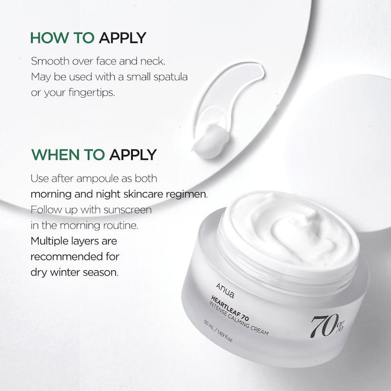کرم آرام‌بخش و تسکین‌دهنده آنوا مدل Heartleaf 70% Intense Calming Cream حجم ۵۰ میلی‌لیتر