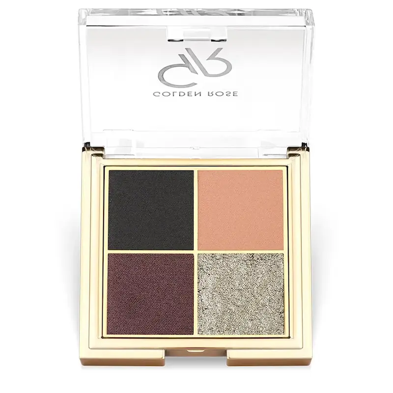 سایه چشم چهارتایی گلدن رز رنگ 01 آسیب دیده | Golden Rose, Wet & Dry Eyeshadow Quad-