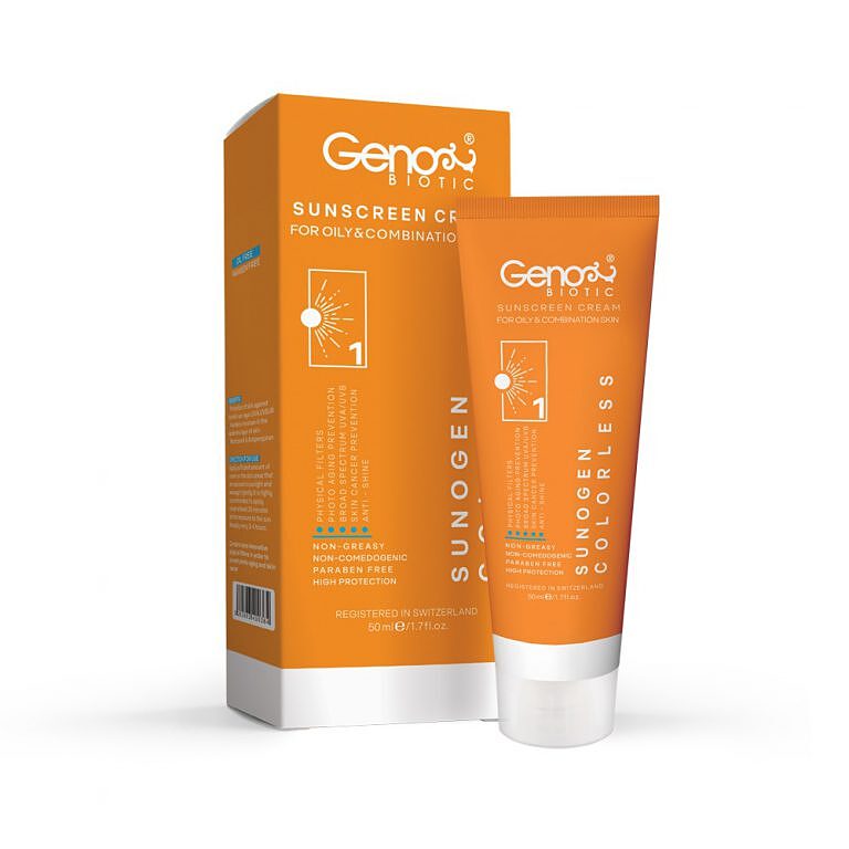 کرم ضد آفتاب پوست های چرب SPF50 سانو ژن ژنوبایوتیک Geno