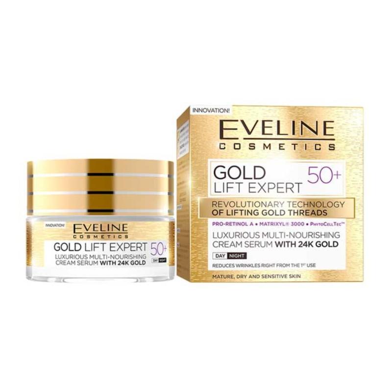 کرم لیفتینگ صورت +50 اولاین, مدل GOLD PEPTIDES | Eveline GOLD PEPTIDES Lifting Face Cream (50ml)
