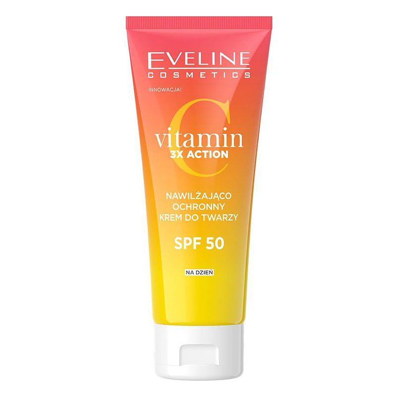 کرم آبرسان و محافظ صورت SPF50 اولاین | Eveline VIT C 3XACTION Moisturizing & Protective Face Cream