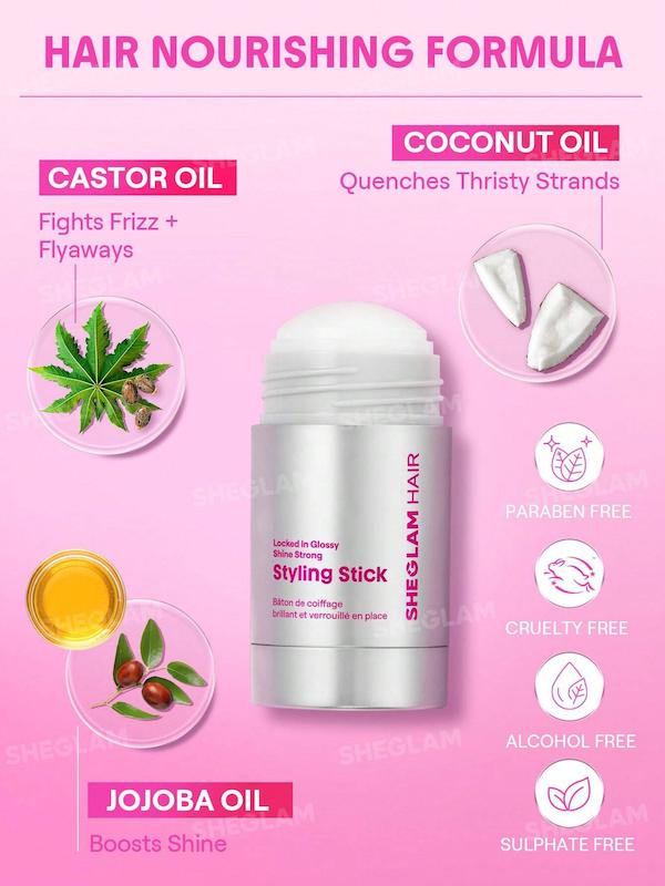 Locked In Glossy Shine Strong Styling Stick SHEGLAM  – 30g  استیک حالت‌دهنده موی براق و قوی شیگلم،
