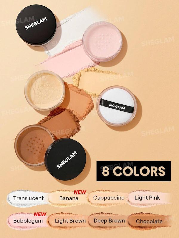 پودر فیکس براق شیگلم، مدل بابلگام و بنانا | SHEGLAM Baked Glow Setting Powder - Bubblegum & banana