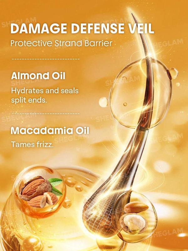سرم مو براق‌کننده ۲۴ عیار شیگلم، –  Sheglam Hair 24K Glow High Shine Styling Serum (50ml)