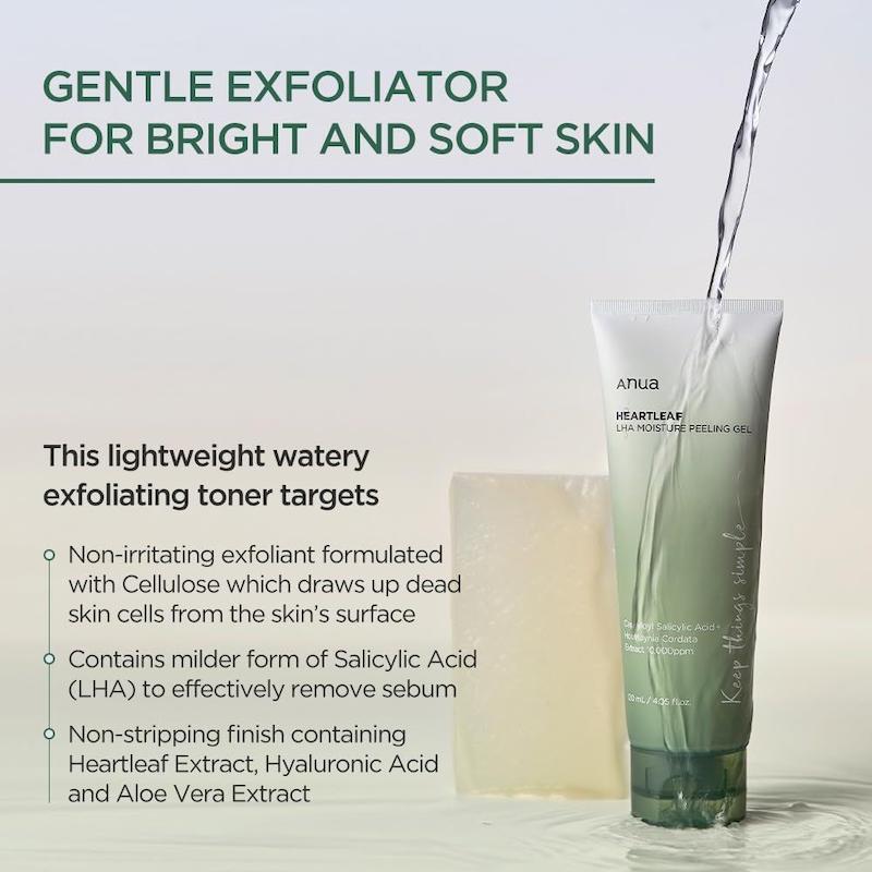  ژل پیلینگ مرطوب کننده هارت‌لیف آنوا،  Anua Heartleaf LHA Moisture Peeling Gel