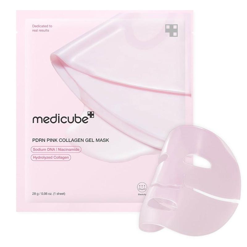 ماسک‌های ژلی صورتی PDRN و زرد مدیکیوب  PDRN Pink Collagen Gel Mask  Turmeric Brightening Gel Mask