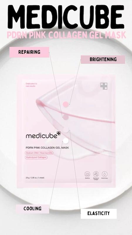 ماسک‌های ژلی صورتی PDRN و زرد مدیکیوب  PDRN Pink Collagen Gel Mask  Turmeric Brightening Gel Mask