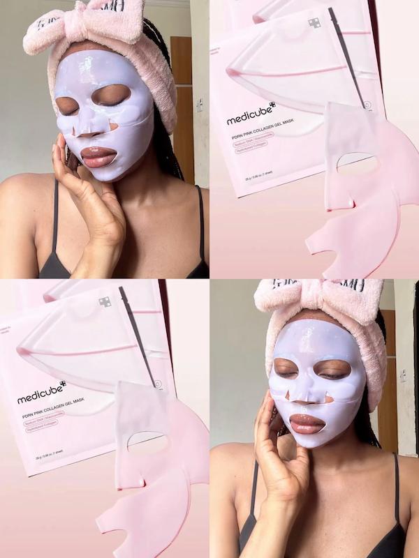 ماسک‌های ژلی صورتی PDRN و زرد مدیکیوب  PDRN Pink Collagen Gel Mask  Turmeric Brightening Gel Mask