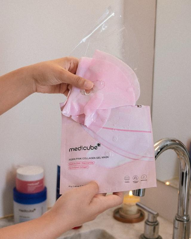 ماسک‌های ژلی صورتی PDRN و زرد مدیکیوب  PDRN Pink Collagen Gel Mask  Turmeric Brightening Gel Mask
