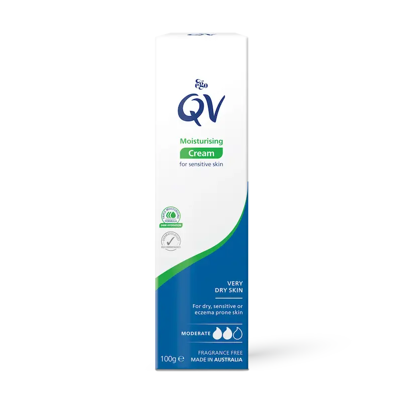 کرم مرطوب‌کننده کیووی مخصوص پوست حساس  QV Moisturising Cream for Sensitive Skin