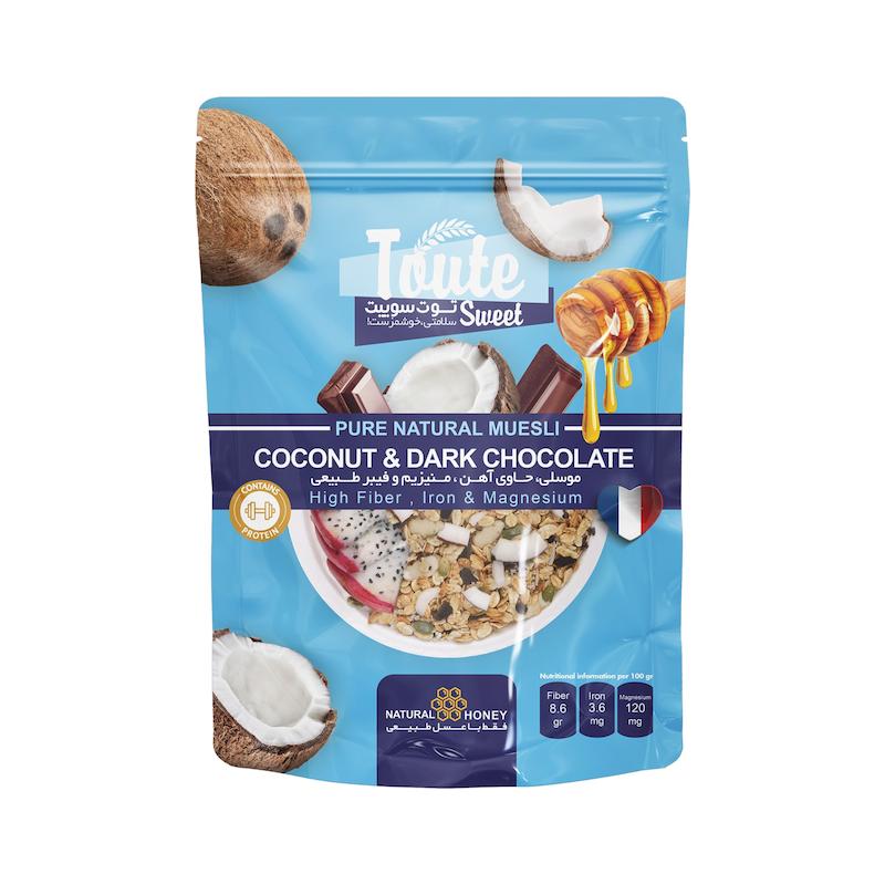 موسلی نارگیل و شکلات تلخ