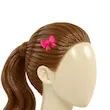 گیره مو طرح ایموجی پاپیون صورتی پررنگ با دو حلقه و دو دنباله